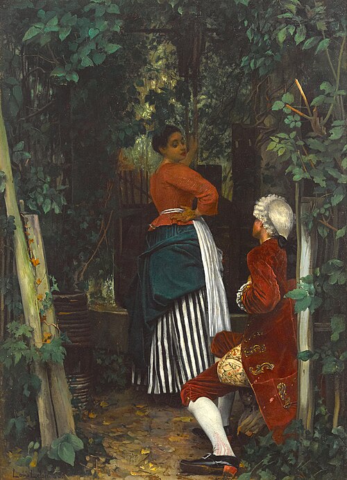At the garden fence, 1868, Alexandre-Louis Leloir