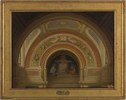 Esquisse pour l'église Saint-François-Xavier : "Le Christ lumière des nations", 1873, Alexandre-Dominique Denuelle