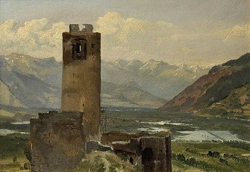 Château de la Bâtiaz, Sion, Martigny, 1827, Alexandre Desgoffe