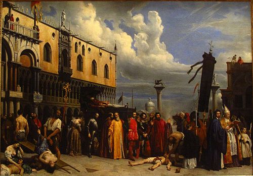 Honneurs funèbres rendus à Titien, mort à Venise pendant la peste de 1576, 1832, Alexandre Hesse