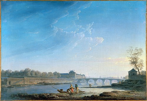 Le quai des Tuileries, le Pont-Royal, la Grenouillère, 1780, Alexandre-Jean Noël