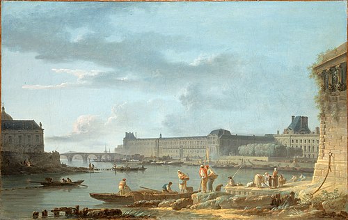 Le Pont Royal et le Louvre, vus du terre-plein du Pont-Neuf, 1780, Alexandre-Jean Noël