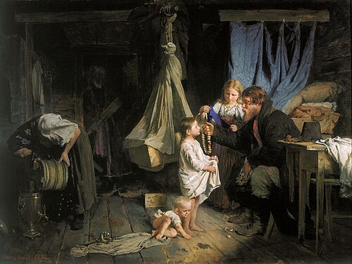 Returning from the city, 1870, Alexeï Korzoukhine
