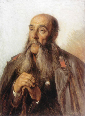 Portrait of the retired soldier, 1883, Alexeï Korzoukhine