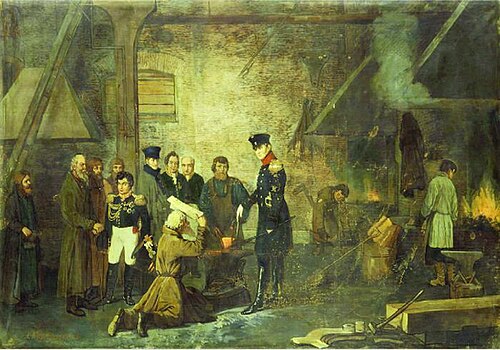 Alexander I at the Verkh-Isetsky plant in Yekaterinburg in 1824, 1877, Alexeï Korzoukhine