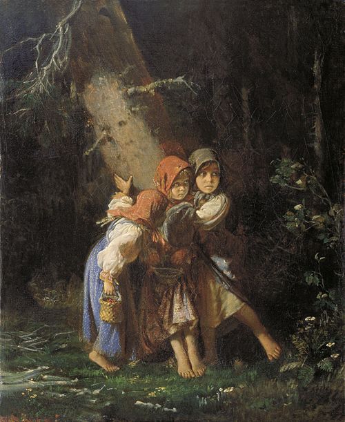 Jeunes paysannnes dans la forêt, 1877, Alexeï Korzoukhine
