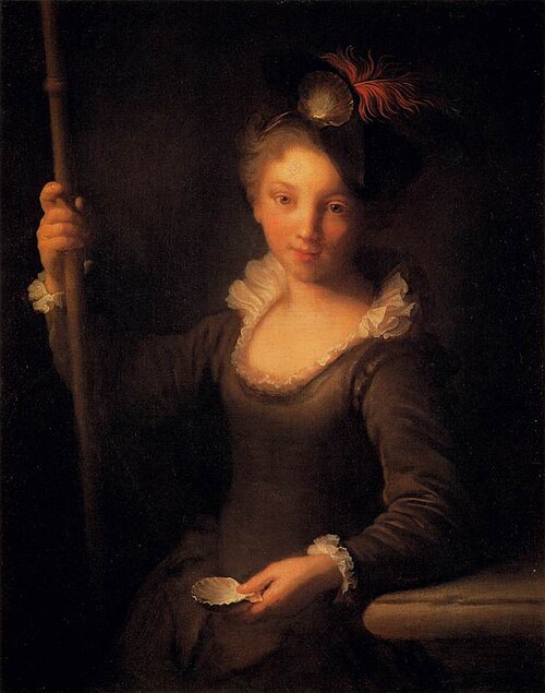 Jeune fille tenant un bâton de pèlerin, 1723, Alexis Grimou
