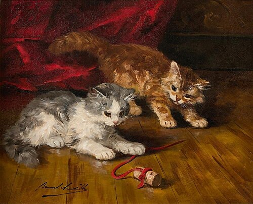 Kittens Playing with a Cork, , Alfred-Arthur Brunel de Neuville