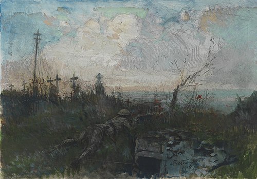 A Sniper in the Cemetery, Neuville-Vitasse, 1918, Alfred Bastien