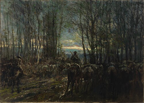 Canadian Cavalry Ready in a Wood, 1910, Alfred Bastien