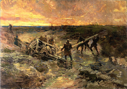 Canadian Gunners in the Mud, Passchendaele, 1917, Alfred Bastien