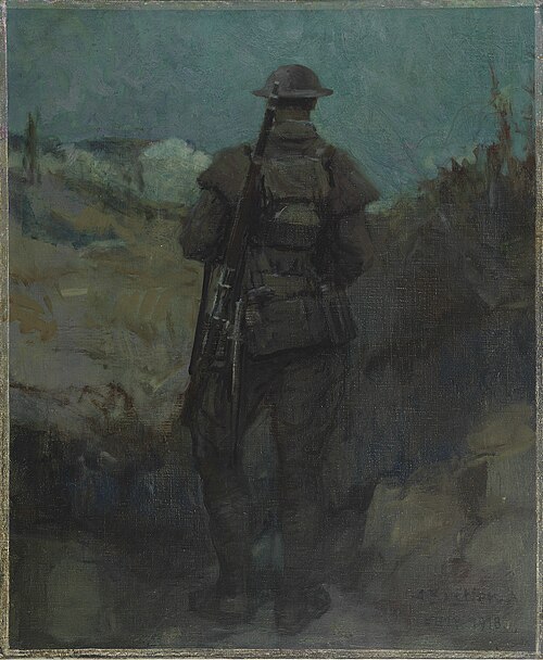 Canadian Sentry, Moonlight, Neuville-Vitasse, 1918, Alfred Bastien