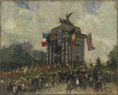 Canadians Passing Wellington Arch, 1919, Alfred Bastien