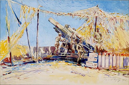 One of Our Guns Ready, Agny, 1918, Alfred Bastien