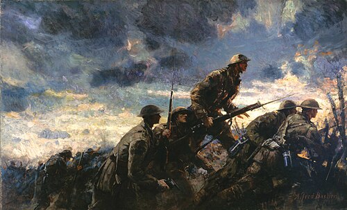 Over the Top, Neuville-Vitasse (oil painting), 1918, Alfred Bastien