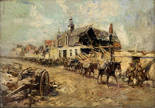 Pack Mules Going Up The Line, 1910, Alfred Bastien