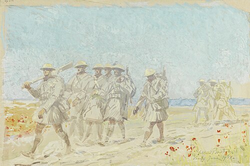 Scottish Canadians in the Dust, Vimy, 1918, Alfred Bastien