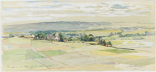 VIEW OF PERNES-EN-ARTOIS, 1918, Alfred Bastien