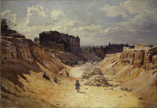 Le percement de l'avenue Junot, à Montmartre, 1910, Alfred Renaudin