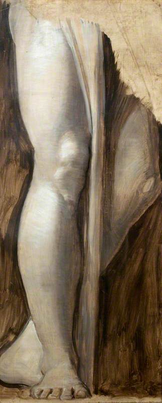 Limbs of Left Figure (cartoon for the south wall, dining room, Dorchester House), 1860, Alfred Stevens