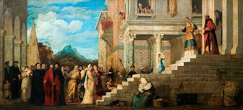 The Presentation of the Virgin in the Temple (after Titian), , Alfred Stevens