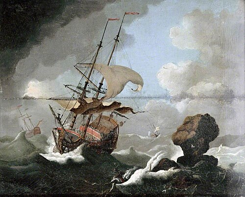 Ships in a Storm, 1829, Alfred Stevens