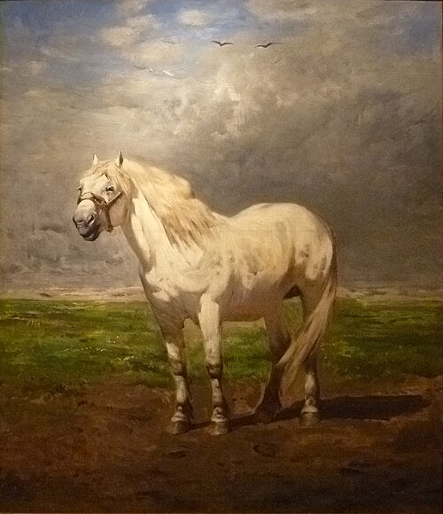 White horse, , Alfred Verwée