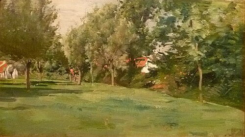 Meadow with willows (Knokke), , Alfred Verwée