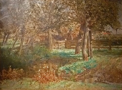 Soggy meadow with willows, , Alfred Verwée