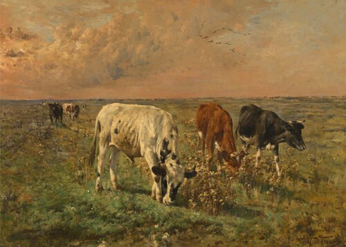 Cows in a Pasture, , Alfred Verwée