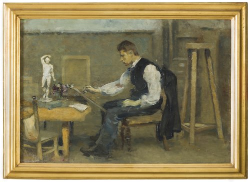 A Man Drawing, 1893, Otto Alexis Holmstrom