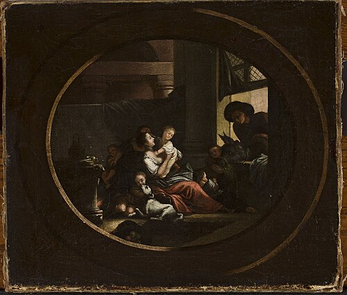 Family scene in an interior, 1783, Johann Niedermann
