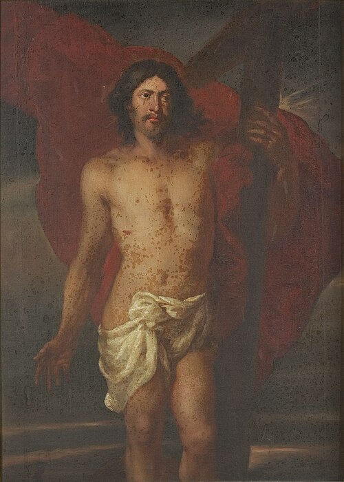 The risen Christ with the cross, 1650, Pieter Thijs