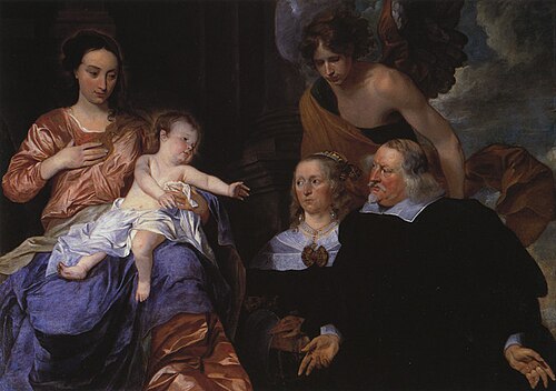 Vierge à l'Enfant aux donateurs, 1650, Pieter Thijs