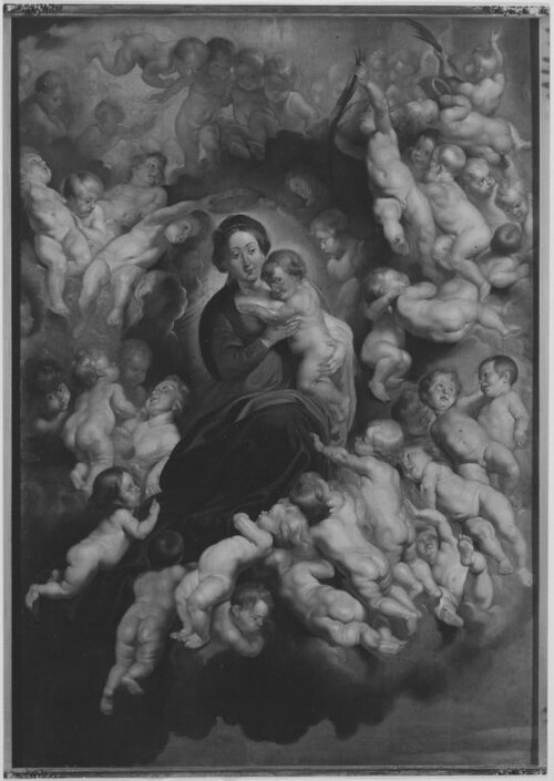 Maria en kind omringd door putti, 1650, Pieter Thijs