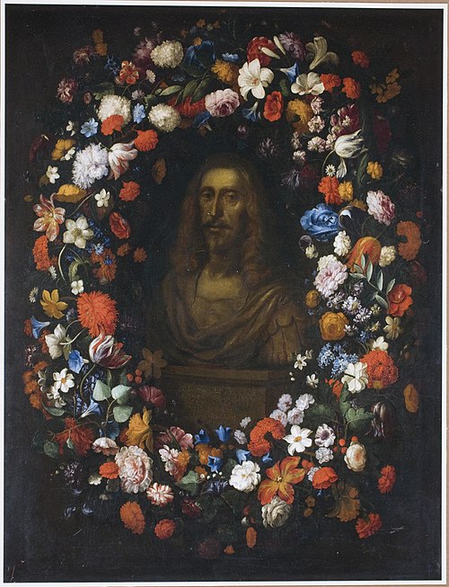 Leopold of Austria in flower garland, 1650, Pieter Thijs