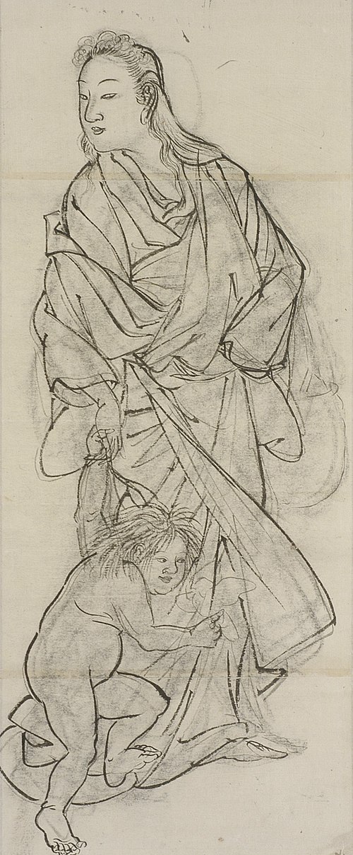 Yamauba and Kintarō, 1850, Kawanabe Kyōsai