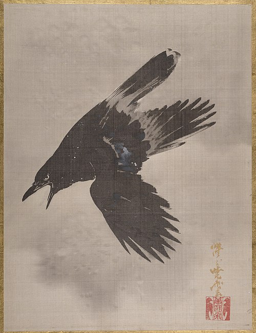 Crow Flying in the Snow, 1887, Kawanabe Kyōsai