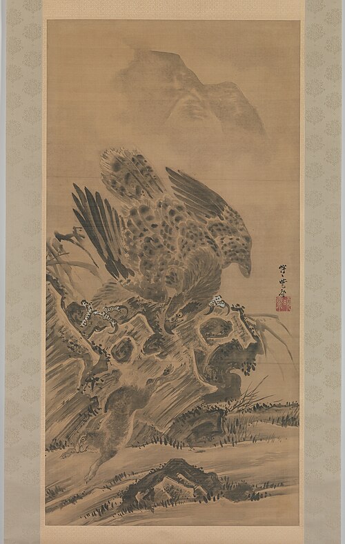 Eagle Pursuing Rabbit, 1885, Kawanabe Kyōsai