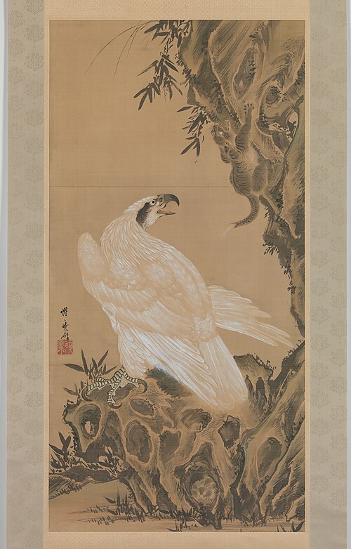 White Eagle Eyeing a Mountain Lion, 1885, Kawanabe Kyōsai
