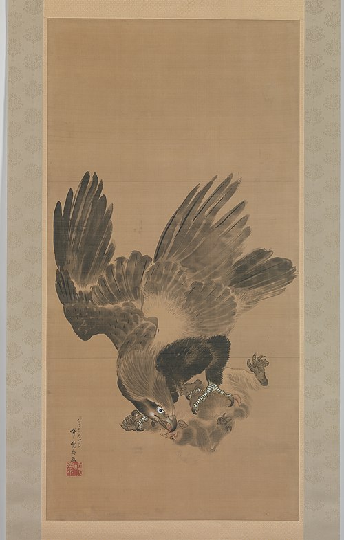 Eagle Attacking a Monkey, 1885, Kawanabe Kyōsai