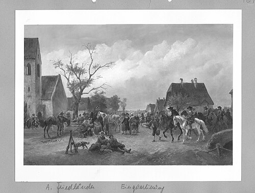 Quartering in a village, 1904, Alfred Friedländer