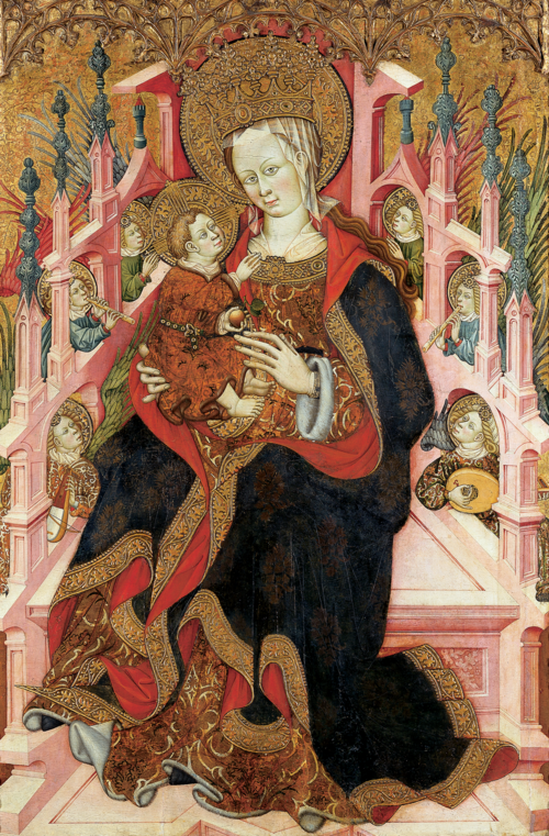 Virgin and Child Enthroned with Angels Making Music, 1430, Bonanat Zaortiga