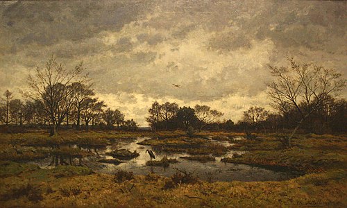 Un jour de mars a la mare aux fées. Fontainebleau 1876, 1876, Alphonse Asselbergs