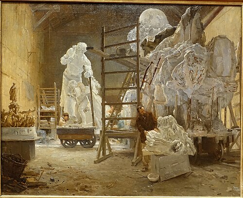 The Studio of Jules Dalou, 1887, Alphonse Gaudefroy