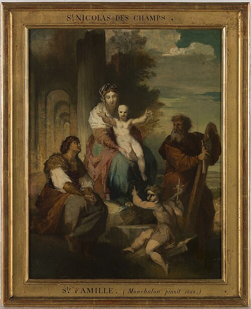 Esquisse pour l'église Saint-Nicolas -des-Champs : La Sainte-Famille, 1869, Alphonse Monchablon