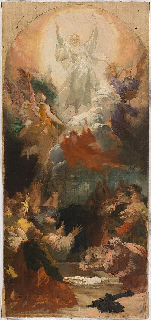 Esquisse pour l'église Notre-Dame-de-la-Croix : L'Assomption, 1882, Alphonse Monchablon