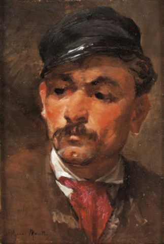 Portrait d'un homme avec une casquette., 1913, Alphonse Moutte