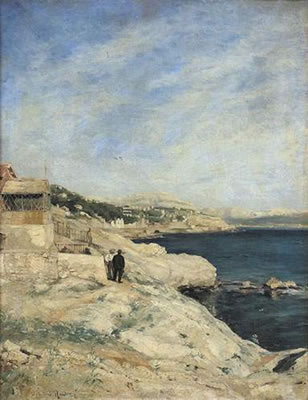 Promeneurs sur la corniche., 1913, Alphonse Moutte