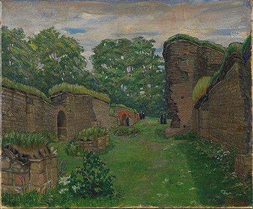 Cloister Ruins at Hovedøya, 1926, Anders Castus Svarstad